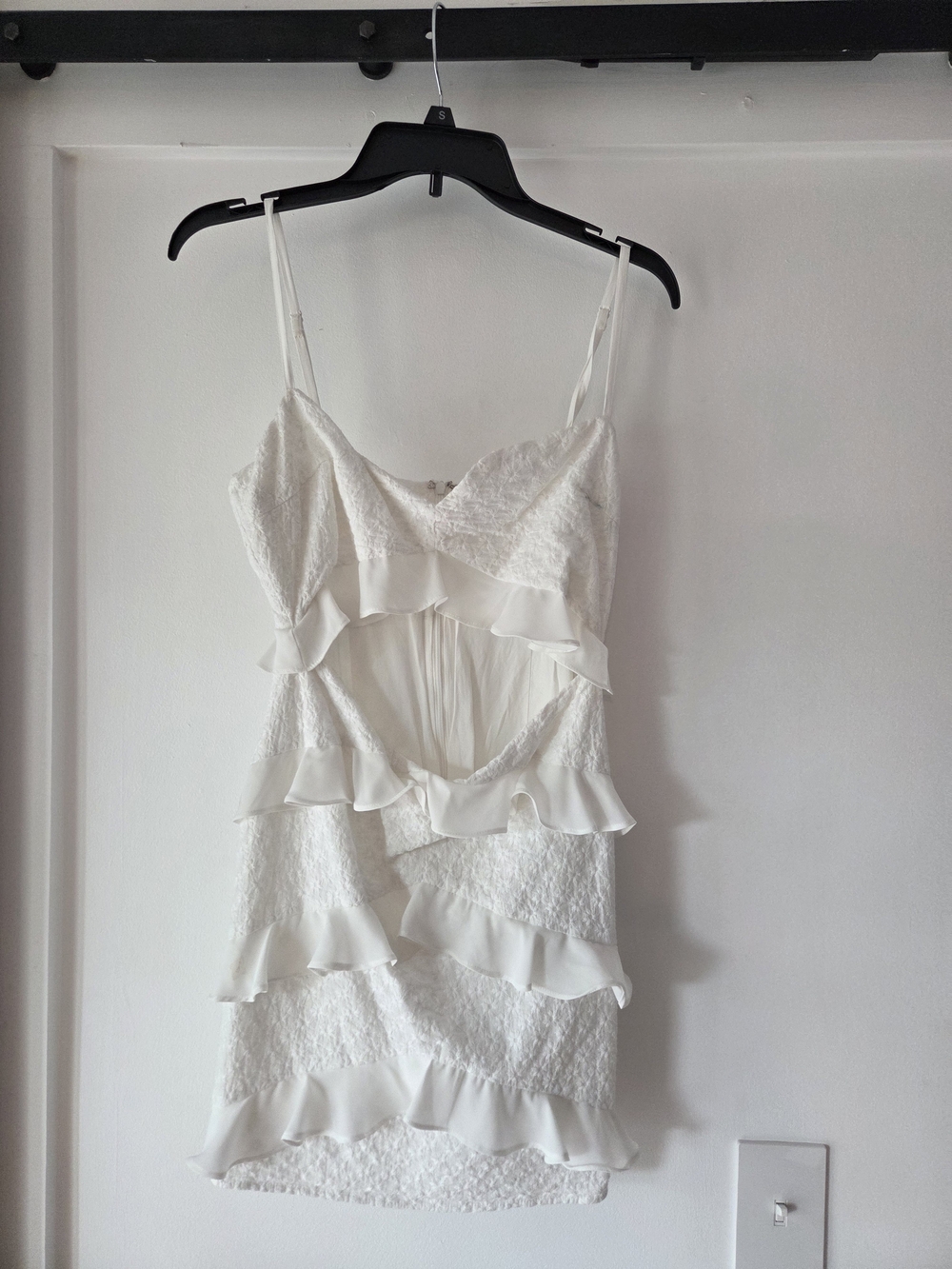 Lovers + Friends White Ruffle Tiered Mini Dress